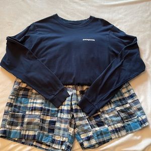 Jos. A. Bank Blue and Navy Plaid Athletic Shorts
